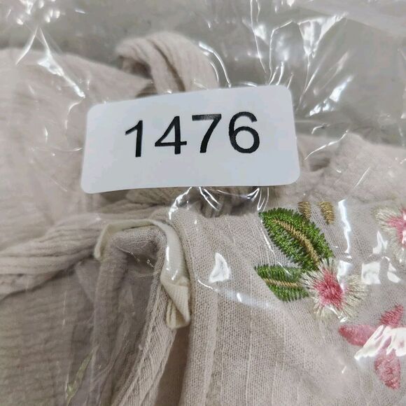 Before You Embroidered Gauzy Boho Peasant Floral Blouse Size M Balloon Sleeve - Picture 12 of 13